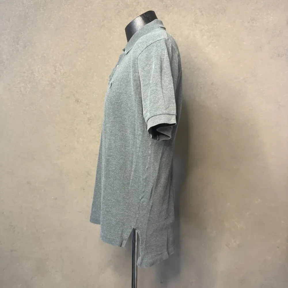 Vintage Ralph Lauren Polo Shirt Men Large Gray Pony Short Sleeve Rugby